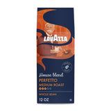 Lavazza House Blend Perfetto Whole Bean Coffee 12oz Bag, Medium Roast, Full-bodied, Intensity 3/5, 100% Arabica, Ideal for Drip Brewers, (Pack of 1)