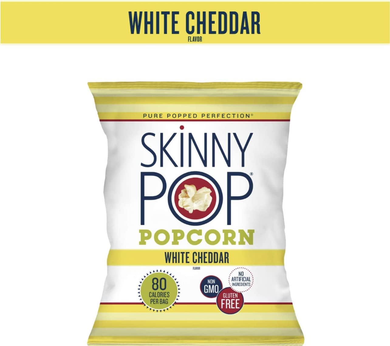 Skinny Pop Variety 12-Pack, Sweet & Salty Kettle, White Cheddar, Original, 12-0.5/0.8 oz Individual Bags