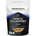 Terrasoul Superfoods Organic Sun-dried White Mulberries, 16 Oz, Sweet Superfood Snacking, Smoothie Booster, and Nutrient-Packed Yogurt Topping
