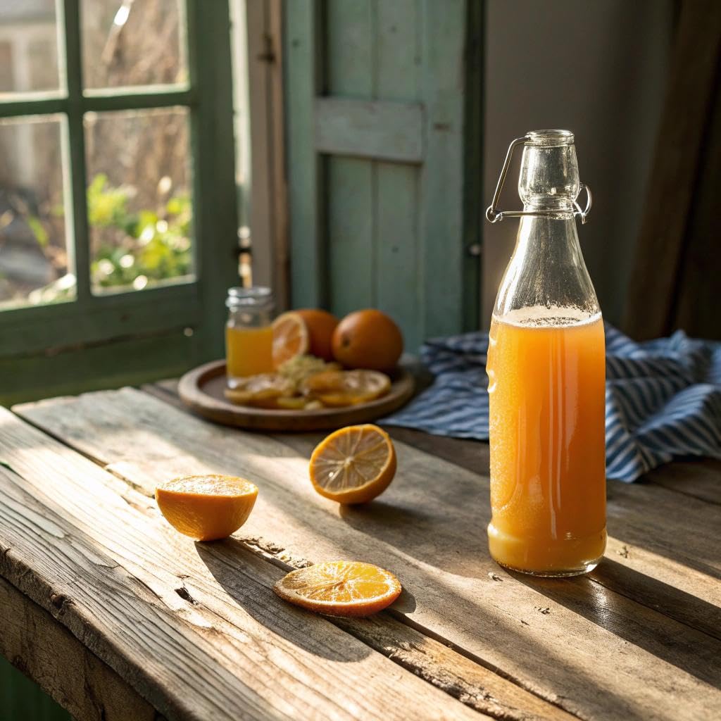 Liquid Remedy Kombucha Sugar Free Organic Drink, Low Calorie, Probiotic Like Tea for Gut Health - Orange Splash - 12 Fl Oz Can, 4-Pack