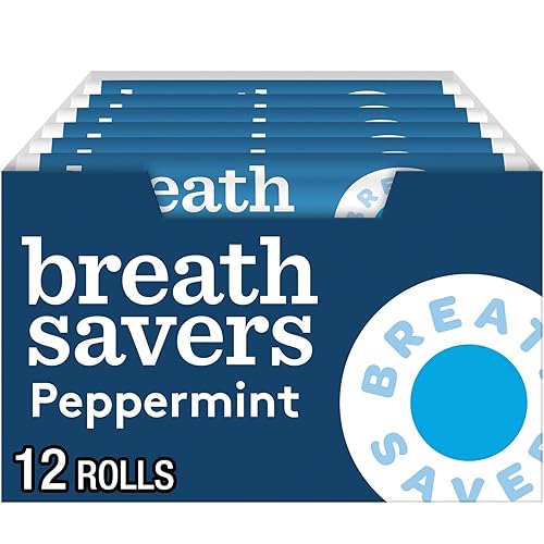 BREATH SAVERS Peppermint Flavored Sugar Free Breath Mints Rolls, .75 oz (12 Count)