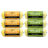 San Gennaro Italian Polenta Variety Pack, 6 Tubes (3 Traditional, 3 Basil & Garlic) | Crafted from Seasoned Yellow Corn | Gluten Free Cornmeal