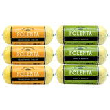 San Gennaro Italian Polenta Variety Pack, 6 Tubes (3 Traditional, 3 Basil & Garlic) | Crafted from Seasoned Yellow Corn | Gluten Free Cornmeal