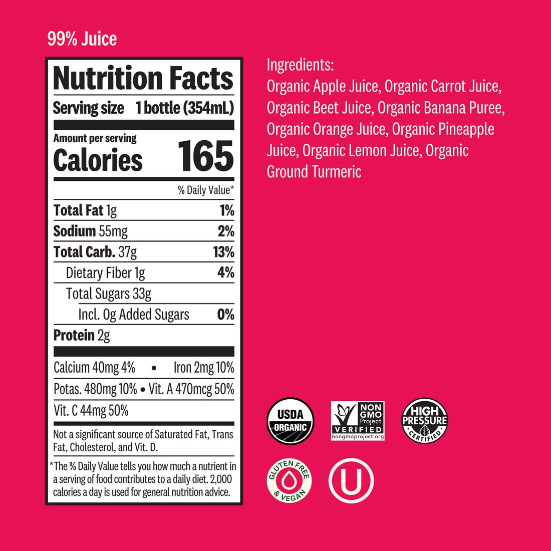 Suja Essentials Organic Sweet Beets Juice, 12 Fluid Ounce - 6 per case.
