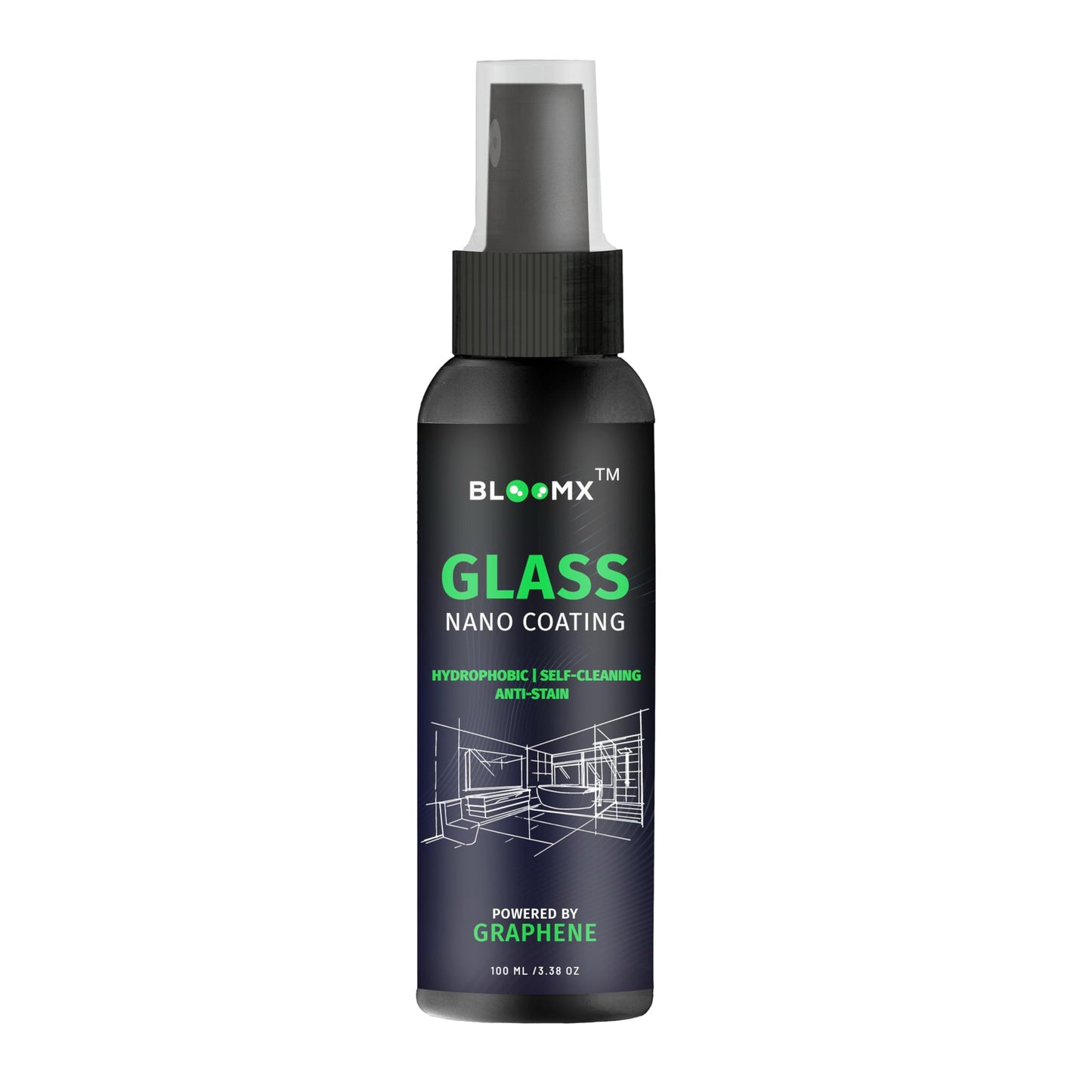 BLOOMX ????????????™ Glass Coating for Windshield, Windows, Bathroom Doors, Mirrors, Building Glasses & Screens | Anti Stain | Water Repellent | Glass