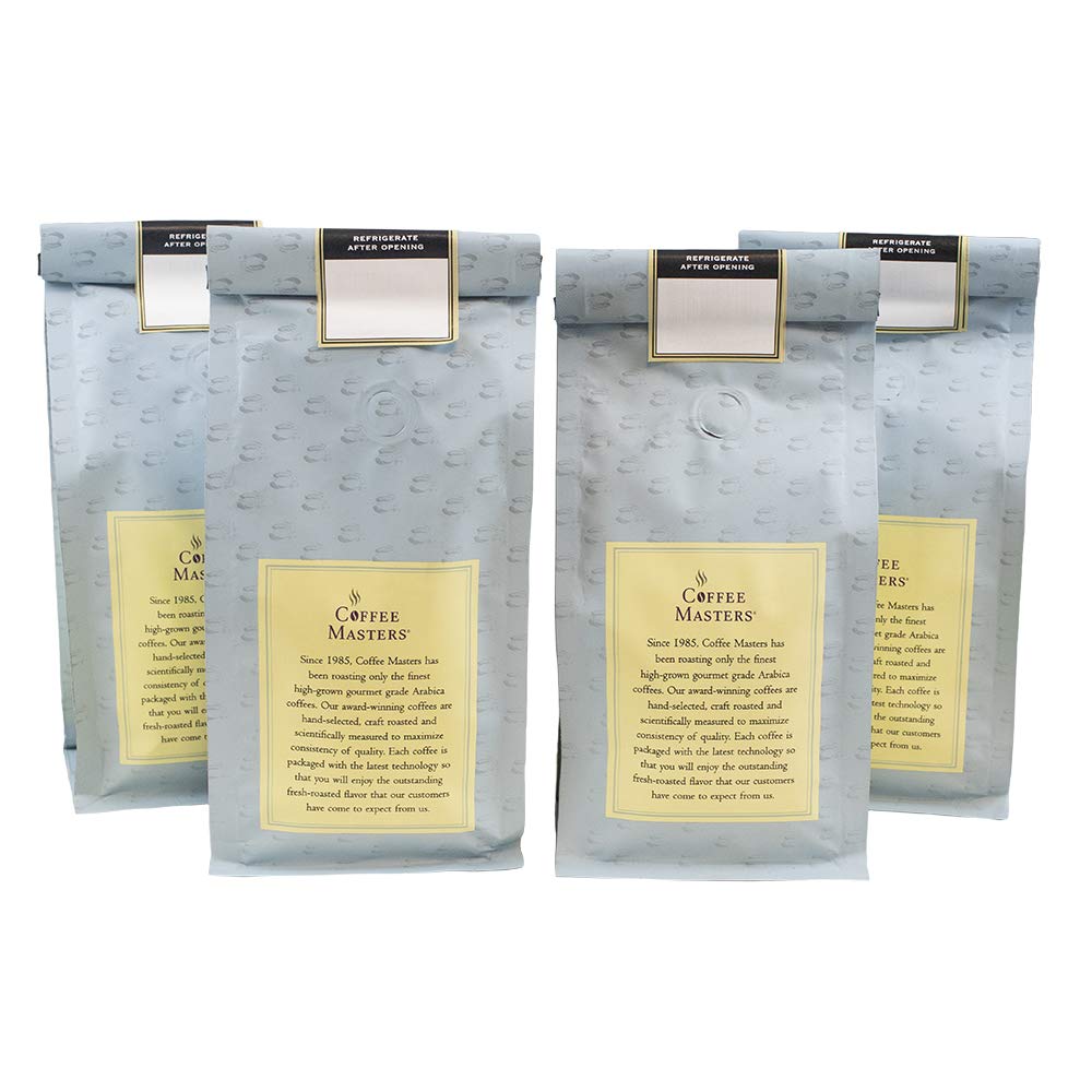 Coffee Masters Ground Coffee Sampler, Jamaican Me Crazy, Chocolate Raspberry, Dark Chocolate Decadence, Almond Amaretto, 48 Ounce
