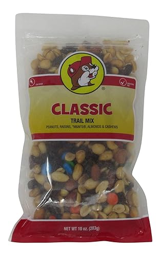 Buc-ee's Classic Trail Mix in a Resealable Bag, Peanuts, Raisins, Chocolate, Almonds, Cashews, One 10 Ounce Bag