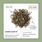 Smith Teamaker | Jasmine Silver Tip No. 96 | Caffeinated Green Tea with Jasmine Blossoms | Scented Full Leaf Green Tea (15 Sachets, 1.3oz each)