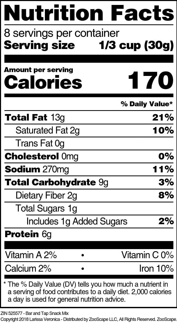 Bar and Tap Snack Mix (8 oz, ZIN: 525577)
