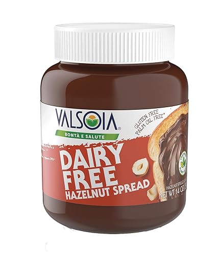 Valsoia Hazelnut Cream - 14oz | Dairy-Free, Vegan, Low sugar, Gluten-Free, Palm oil free, Italian Quality creamy chocolate and hazelnut spread