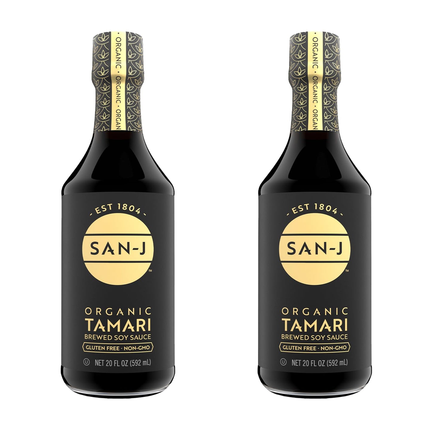 San-J Organic Tamari Soy Sauce, Gluten Free 100% Whole Soy, 20 oz, 2 Pack