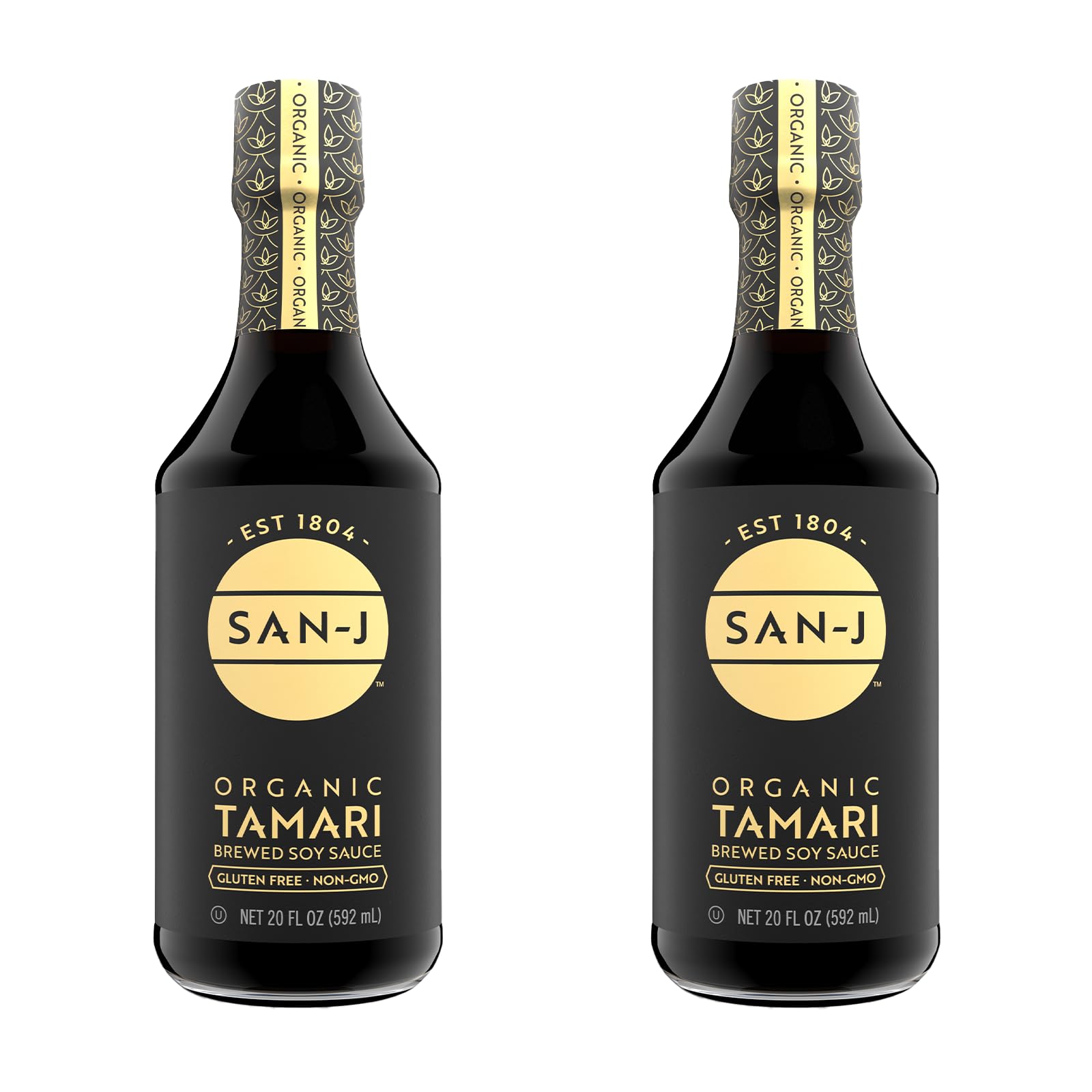 San-J Organic Tamari Soy Sauce, Gluten Free 100% Whole Soy, 20 oz, 2 Pack