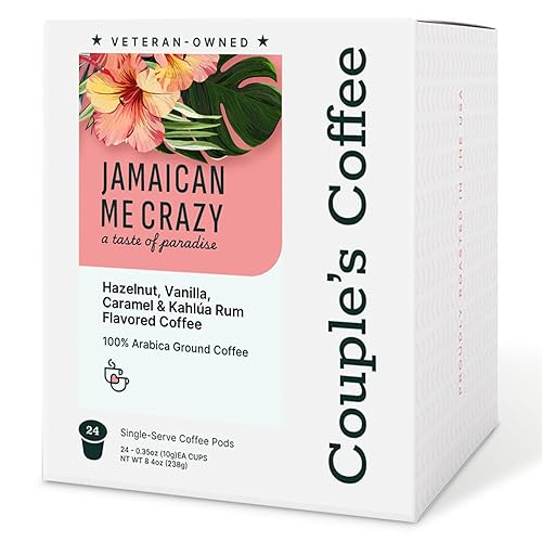 Couple's Coffee K-Cups | Gives Back to Military Families | Jamaican Me Crazy | Gourmet Flavored Coffee with Smooth Vanilla Caramel Flavors |