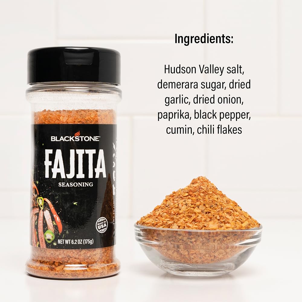 Blackstone 4230 Fajita Powder for Veggies, Chicken, Beef, Poultry, Steaks, Fries-Authentic Mexican Taste with Paprika, Cumin, and Garlic, All-Purpose