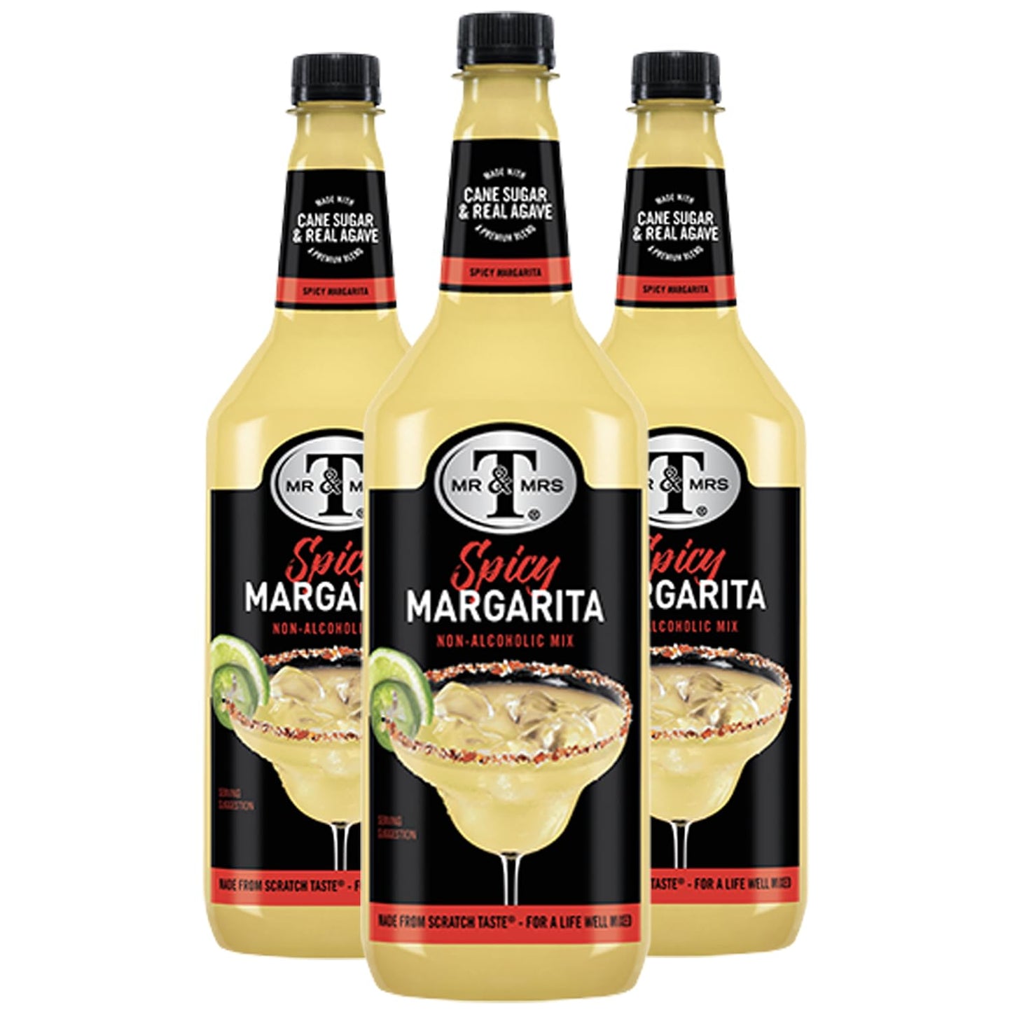 Mr & Mrs T Spicy Margarita Mix, 1L Bottle, - Premium Cocktail Mixer for Margarita Mixes, Ready to Use