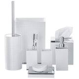 Creative Scents Estella White Toilet Brush Set - Decorative Bathroom Toilet Bowl Brush and Holder - Ventilated Toilet Cleaner Brush with Strong