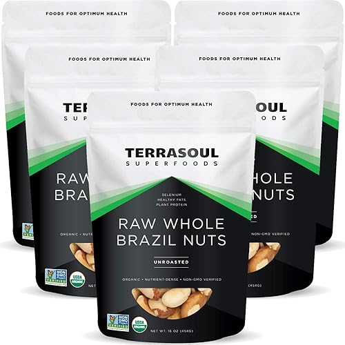 Terrasoul Superfoods Organic Brazil Nuts, 5 Lbs (5 Pack) - Raw | Unsalted | Rich in Selenium