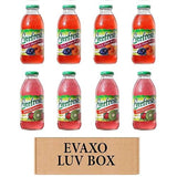 LUV BOX- variety Everfresh Juice 16 oz. pack of 8 , Everfresh Peach Plum Pear , Everfresh 100% Juice- Kiwi Strawberry. by evaxo