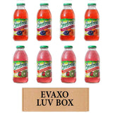 LUV BOX- variety Everfresh Juice 16 oz. pack of 8 , Everfresh Peach Plum Pear , Everfresh 100% Juice- Kiwi Strawberry. by evaxo