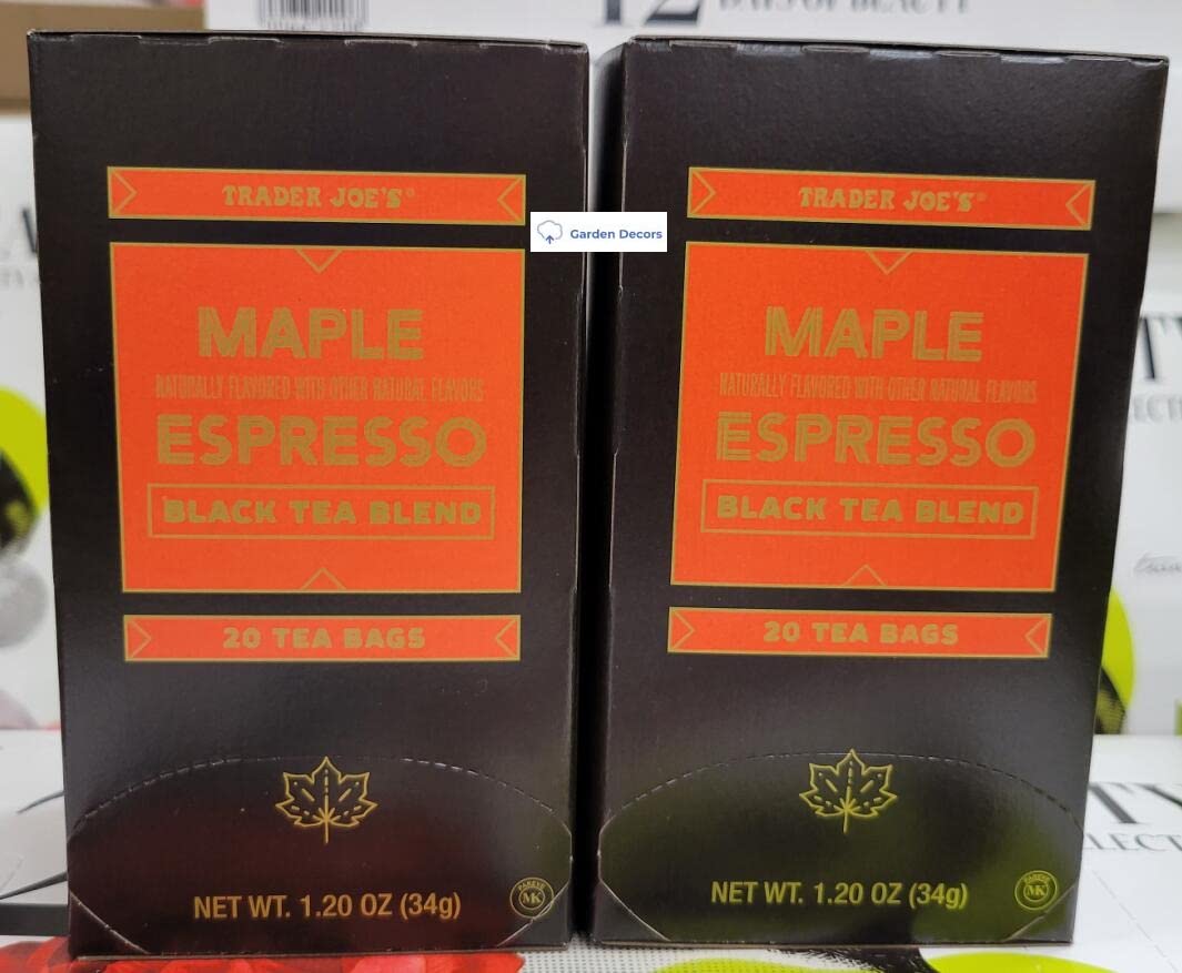 Trader Joe's Maple Espresso Black Tea Blend 1.20oz 34g (Two Boxes)