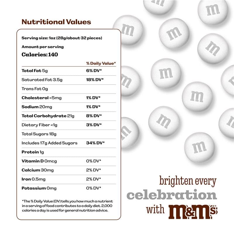 M&M’S WORLD Candy Bulk - Pearl Milk Chocolate for Candy Bar, Chocolate for Weddings, Birthdays, Graduations, Party Favors, Easter, Holiday, Birthday