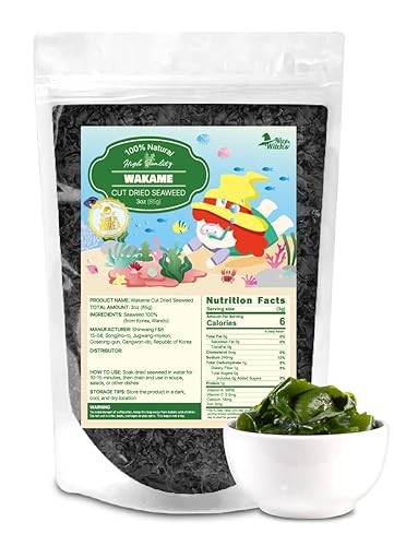 NICE WITCH'S Korean 100% Pure Dried Cut Seaweed 85g / 3oz - Baby Seaweed Flakes, Wakame, Miyeok, ????
