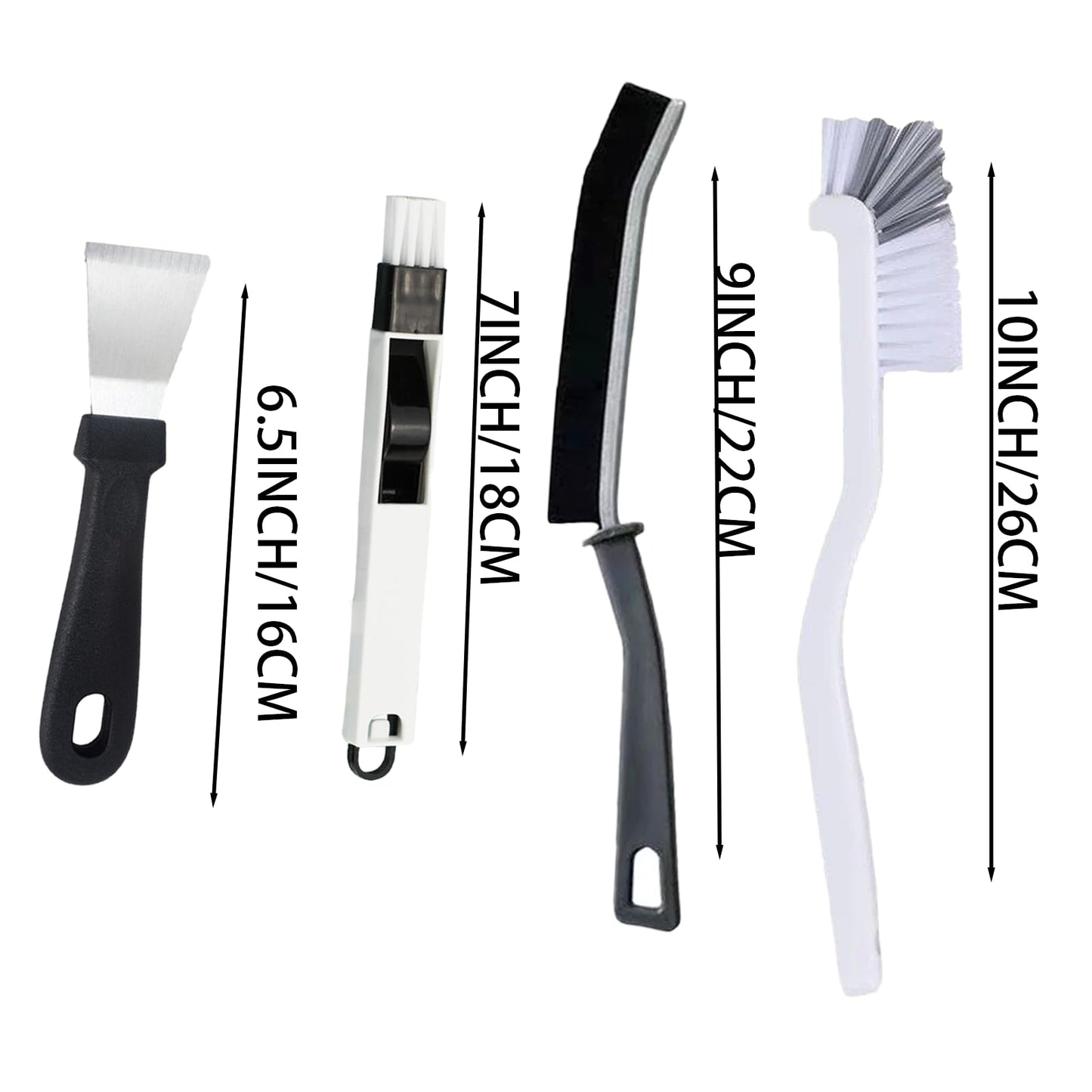 Htydjd Narrow Crevice Cleaning Brush and Scraper Tools Set 14 Pcs Hard Bristle Gap Cleaning Supplies Brushes Small Spaces Sink Kitchen Bathroom Toilet