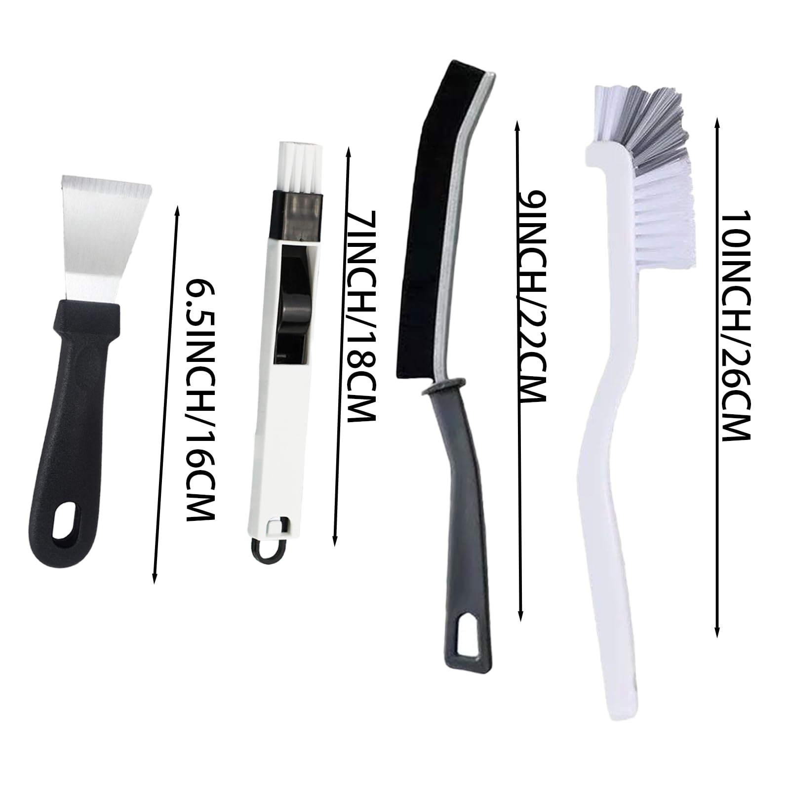 Htydjd Narrow Crevice Cleaning Brush and Scraper Tools Set 14 Pcs Hard Bristle Gap Cleaning Supplies Brushes Small Spaces Sink Kitchen Bathroom Toilet