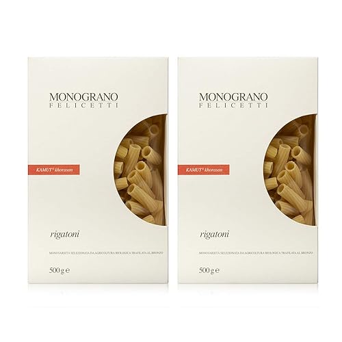 Monograno Felicetti Italian Organic Rigatoni Pasta Made with Kamut 1.1 lb - Pack of 2