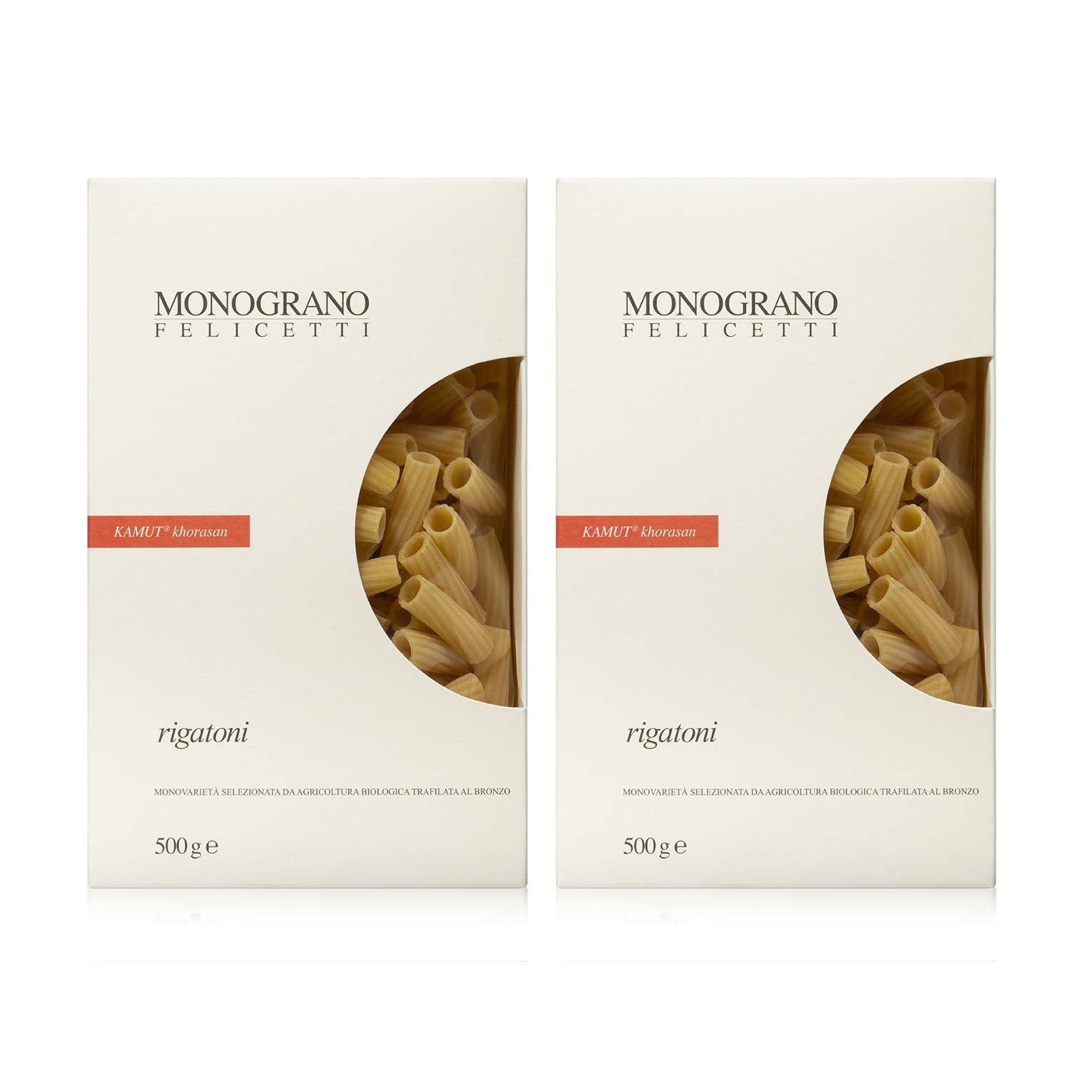 Monograno Felicetti Italian Organic Rigatoni Pasta Made with Kamut 1.1 lb - Pack of 2