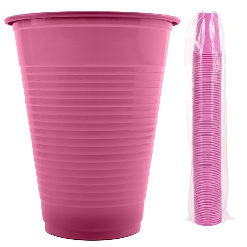 VASTMED 100 PCs Dental Grade Disposable 5oz Plastic Cup Pink Sturdy & Durable for Drinking Cup | Perfect as Rinsing Cup, Mouthwash