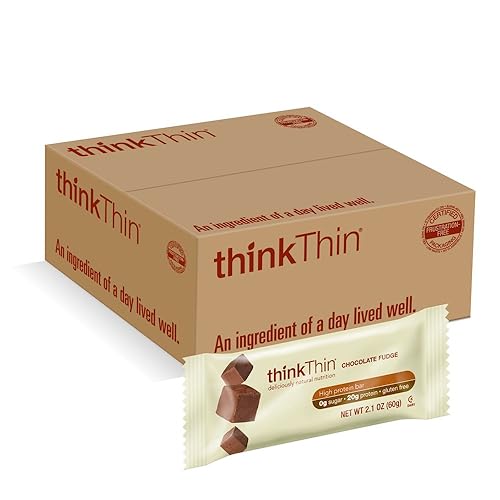 thinkThin Chocolate Fudge, Gluten Free, 2.1-Ounce Bars (Pack of 15)