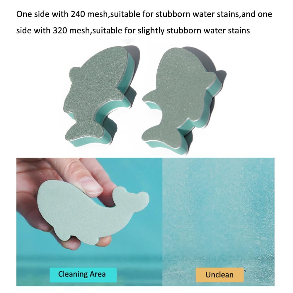 NentMent 10 Pack Glass Aquarium Cleaner Desktop Fish Tank Glass Cleaner Cleaning Tool Sponge Brush Algae Scraper for Nano Glass Aquarium Kit Small