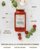 Fiorella's Marinara & Tomato Basil - Variety Pack - Made with Fresh Ingredients - Seed Oil Free, No Sugar Added, Vegan, Gluten Free, No Preservatives