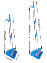 Xifando Extendable Long Handle Broom and Dustpan Set, Stainless Lightweight Upright Standing Broom and Dustpan Combo for Kitchen Lobby Office Living