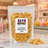 Crystalized Ginger Slices - 1.5 lbs of Fresh Gourmet Sugar Coated Sweet Spicy Snack Pieces in Resealable Bag to Ensure Freshness