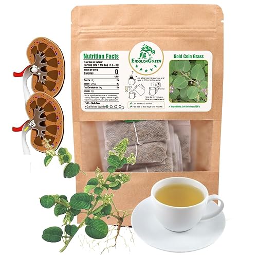 EidolonGreen [China Medicinal Herb] Kidney Health Tea (Gold Coin Grass/Lysimachia/jinqiancao/???/???) Dried Bulk Herbs, Non-GMO, Caffeine-Free,15