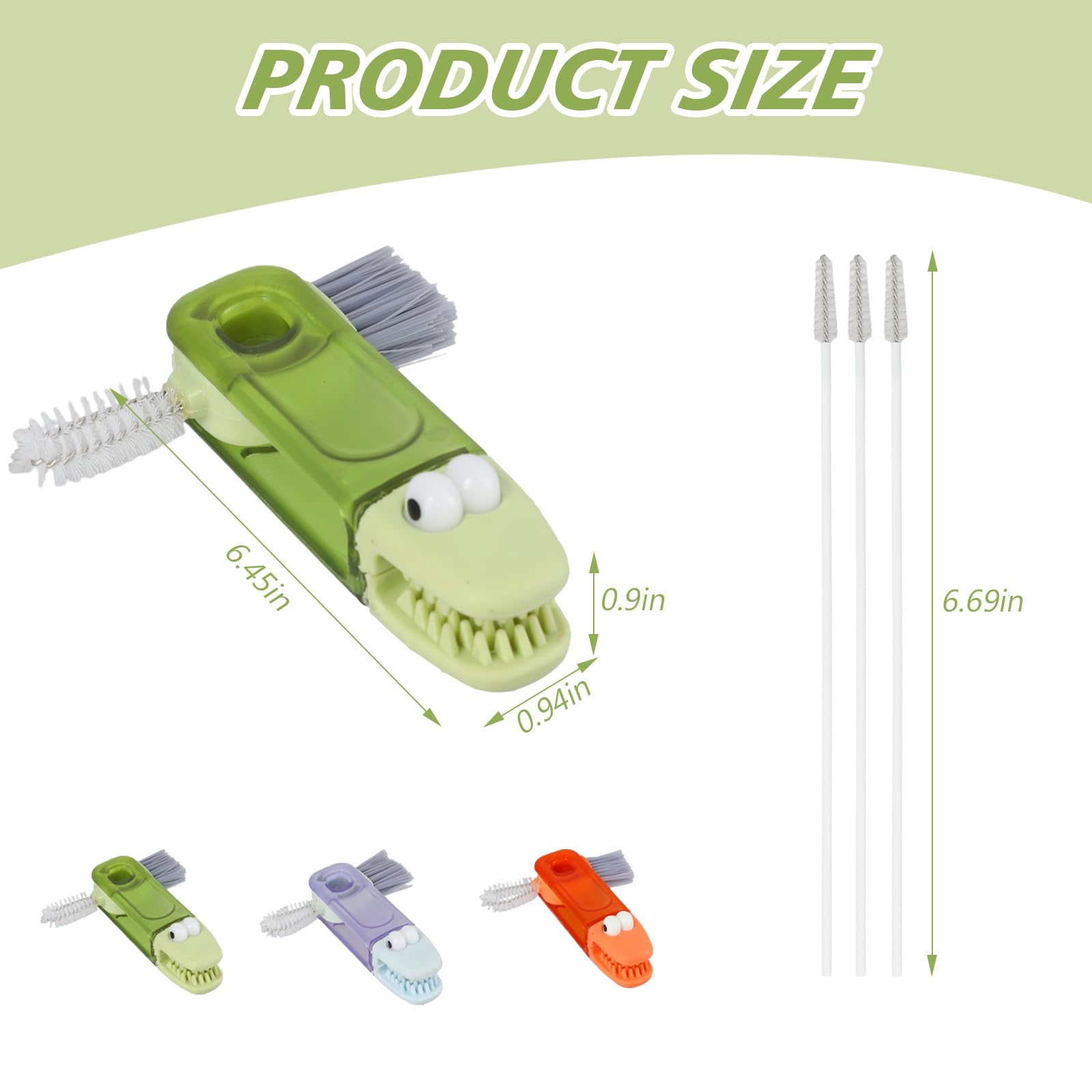 Cup Lid Cleaning Brush 3 PCS,Tumbler Lid Cleaning Brush 4-in-1,Portable,Multifunctional,for Tight Spaces, Sealed Containers,Sippy Cups