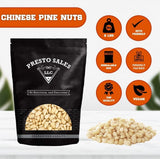 Presto Sales Pine Nuts, 32 oz. | Large, Raw, Sweet, Nutritious, Superfood, Increases your energy levels, keeps your skin healthy and young in