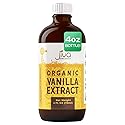Jiva Organics Pure Vanilla Extract 4oz - 100% Real Extract - For Cooking, Drinks & Desserts - 100% Vegan, Sugar Free & Kosher - Non-GMO & Gluten-Free