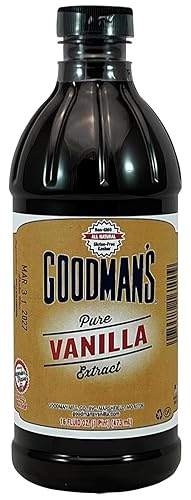 Goodman's Pure Vanilla Extract - Gluten-Free, Non-GMO, Kosher, Low Carb & Low Calorie - Madagascar Bourbon Vanilla Extract Ideal for Baking, Cooking