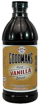 Goodman's Pure Vanilla Extract - Gluten-Free, Non-GMO, Kosher, Low Carb & Low Calorie - Madagascar Bourbon Vanilla Extract Ideal for Baking, Cooking