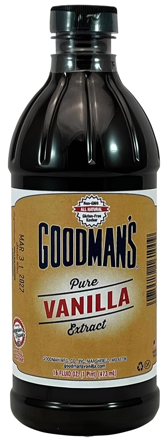 Goodman's Pure Vanilla Extract - Gluten-Free, Non-GMO, Kosher, Low Carb & Low Calorie - Madagascar Bourbon Vanilla Extract Ideal for Baking, Cooking