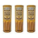Dolcetto Premium Cream Filled Rolled Wafers Gourmet Zesty Lemon Cookies - Pack of 3 (3 Ounces)