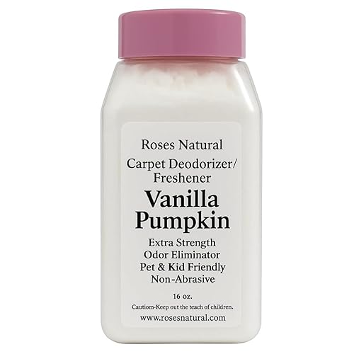 Roses Natural Vanilla Pumpkin Carpet Deodorizer Powder - Pet Odor Eliminator Carpet Freshener, Rugs & Upholstery, Natural Baking Soda Carpet Powder