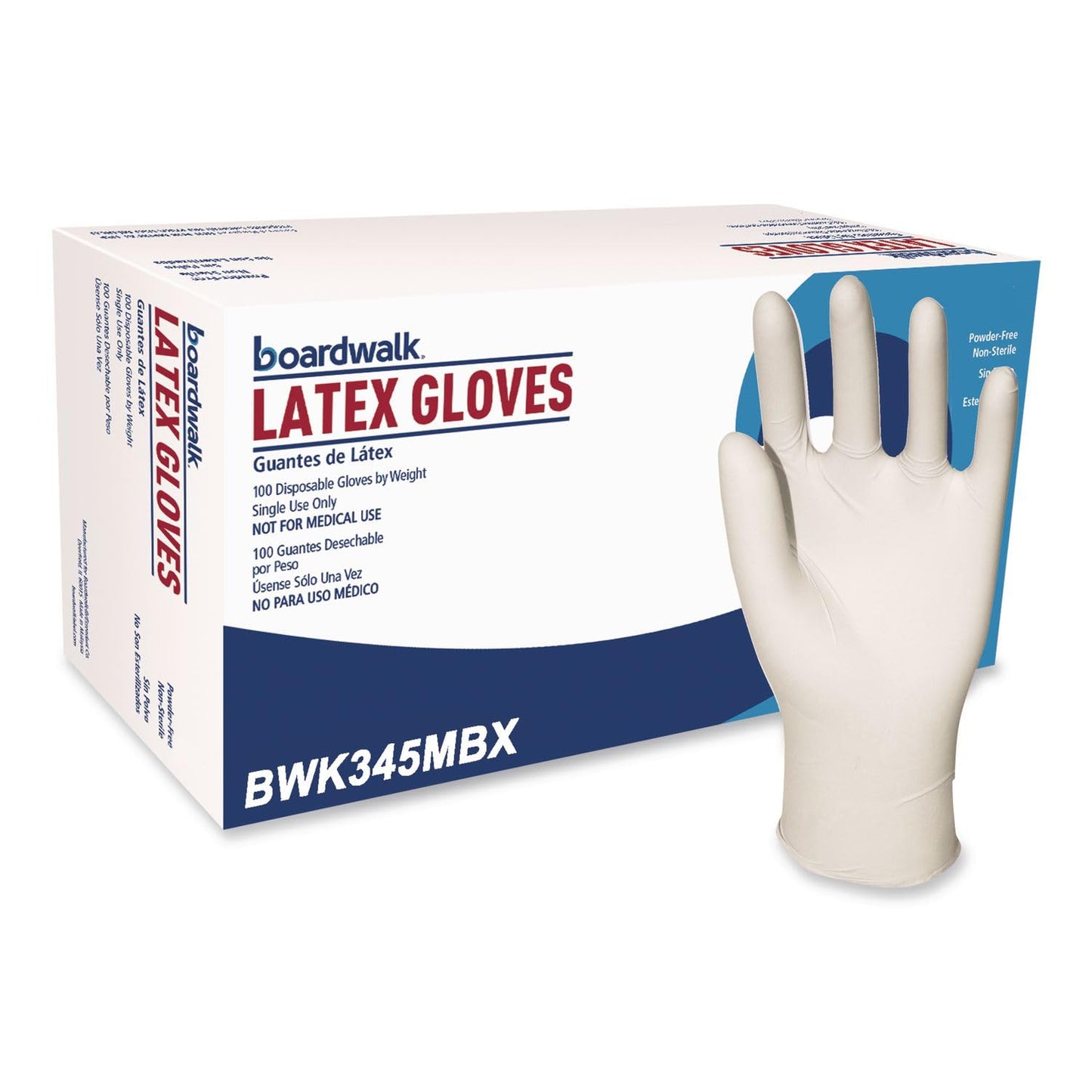 Boardwalk General-Purpose Latex Gloves, Natural, Large, Powder-Free, 4.4 mil, 1,000/Carton