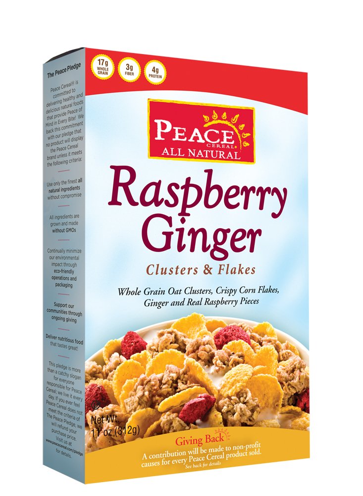 Peace Cereal Raspberry Ginger Crisp, 14-Ounce Boxes (Pack of 6)