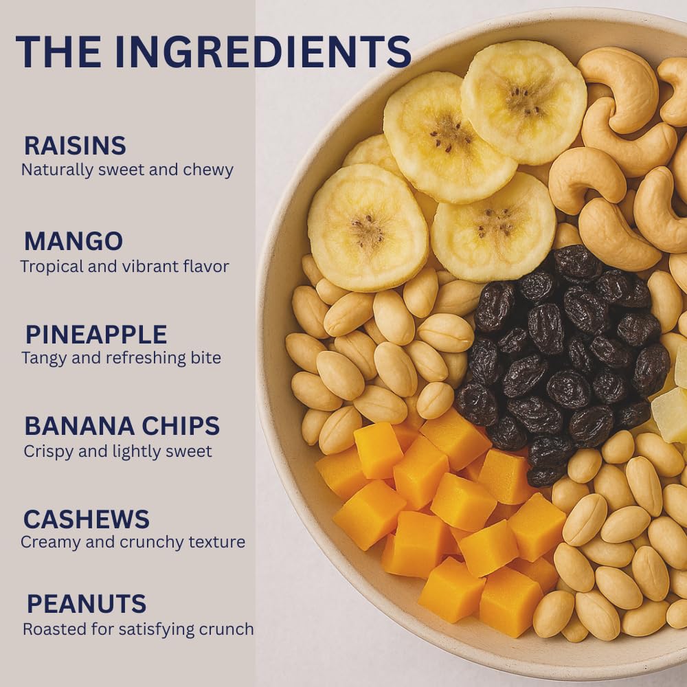 Platinum - Fruit and Nut Trail Mix - 22 oz Resealable Bag | Banana Chips, Raisins, Mango, Pineapple, Cashews & Peanuts | Healthy Snack Mix