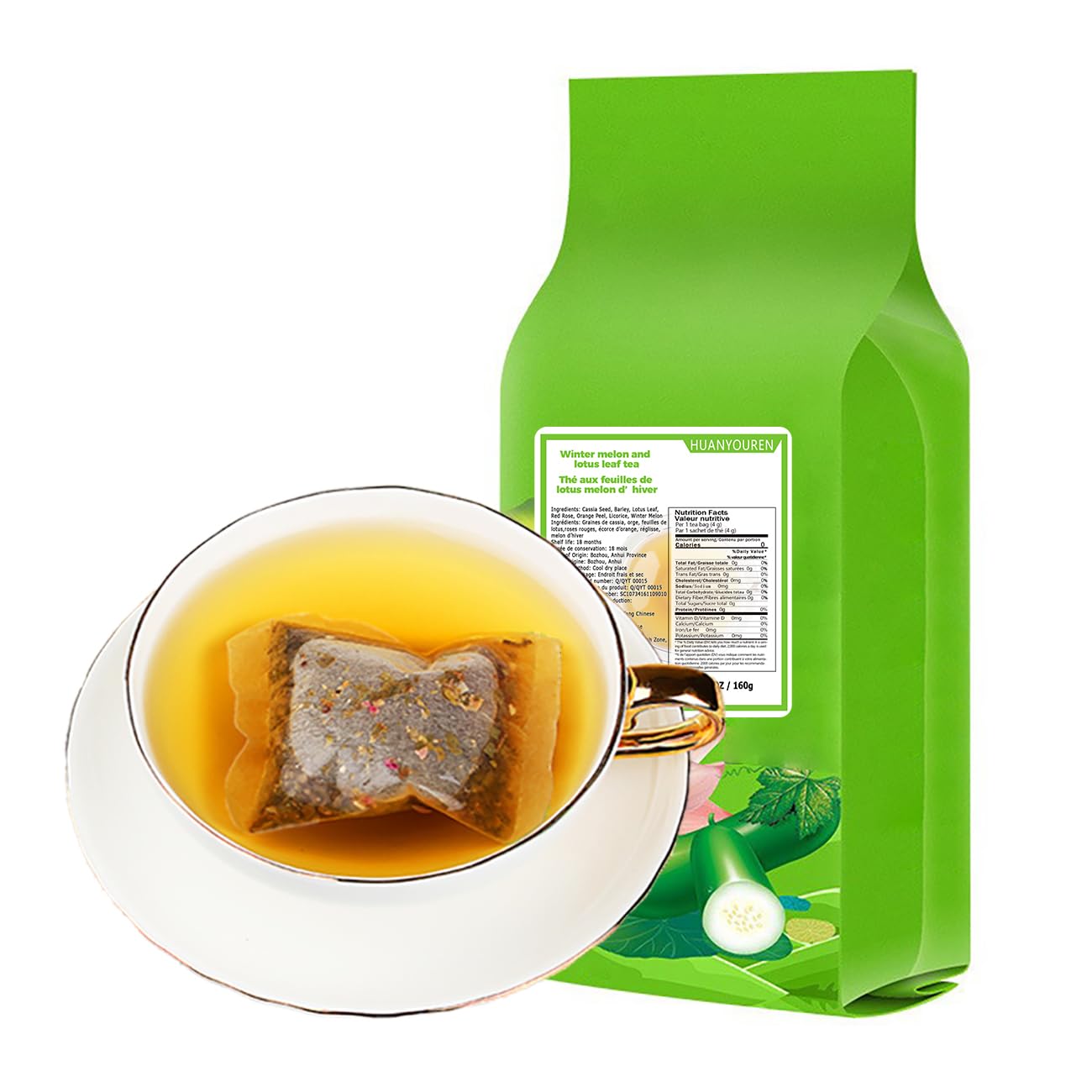 Winter Melon and Lotus Leaf Tea 160g (5.6oz) Winter Melon Rose Lotus Leaf Tea