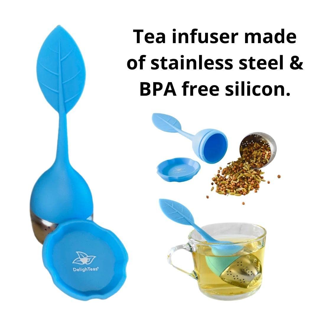 DelighTeas Organic Digest & Detox CCF Tea | Ayurvedic Cumin, Coriander, Fennel Loose Leaf | with BPA-Free Infuser | 60 Servings, 5 oz.